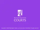 Washington Courts logo on purple background