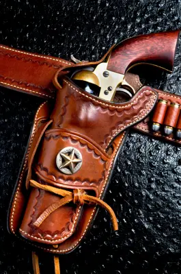 Holstered pistol with star